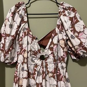 Abercrombie and Fitch O-Ring Puff Sleeve
Midi Dress